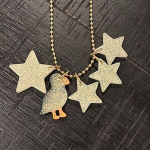 Crewcuts Star Bird Acrylic Charm Glitter Ball Chain Necklace